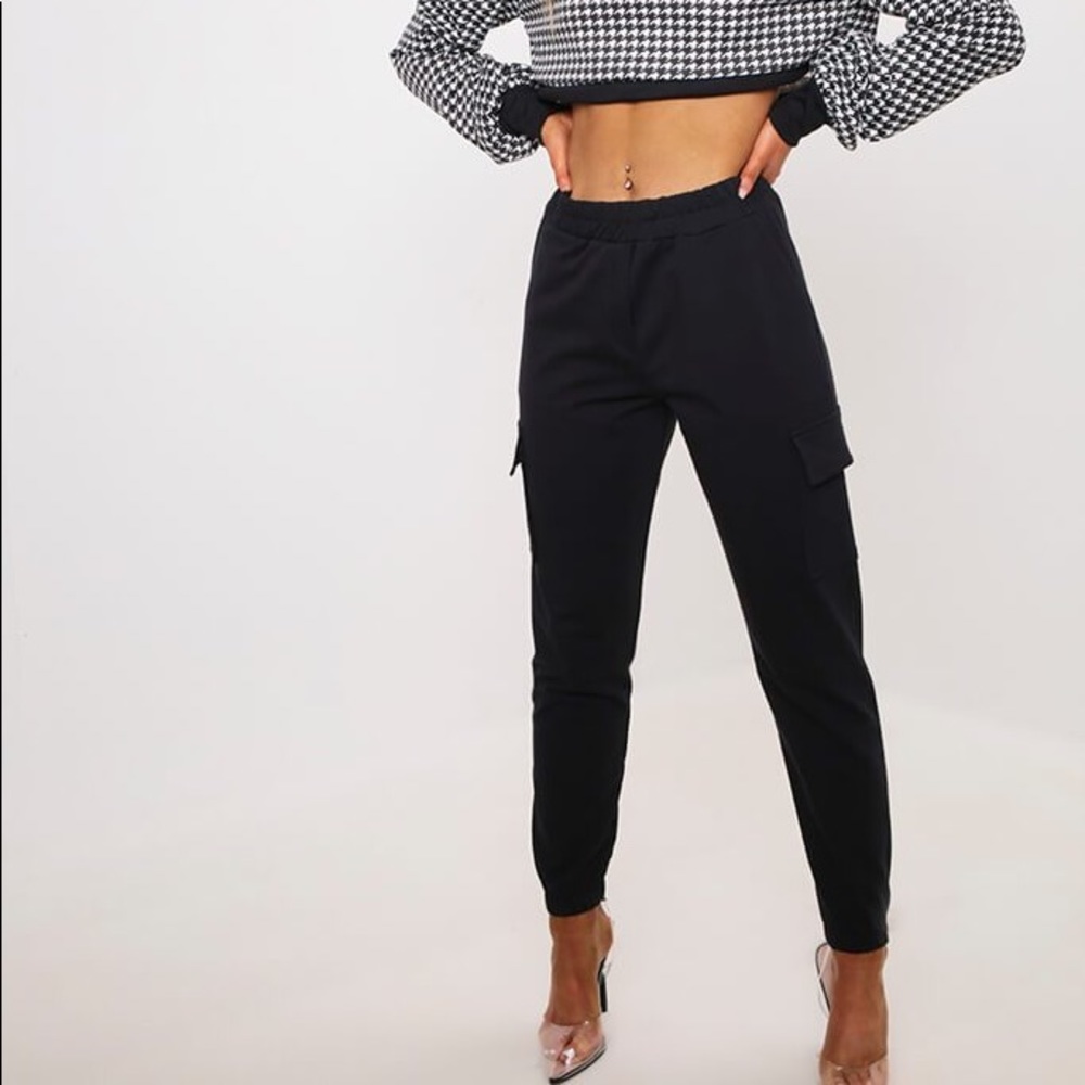Black Slim Leg Cargo Joggers